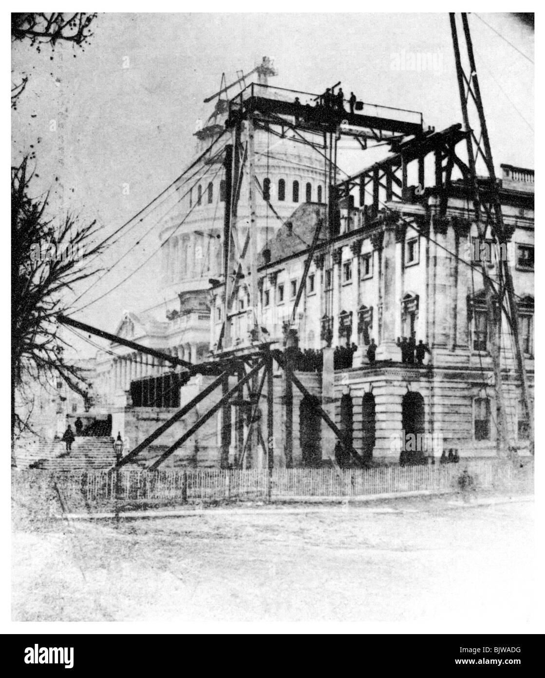 One of the wings of the Capitol near completion, Washington DC, USA, c1860 (1955). Artist: Unknown Stock Photo