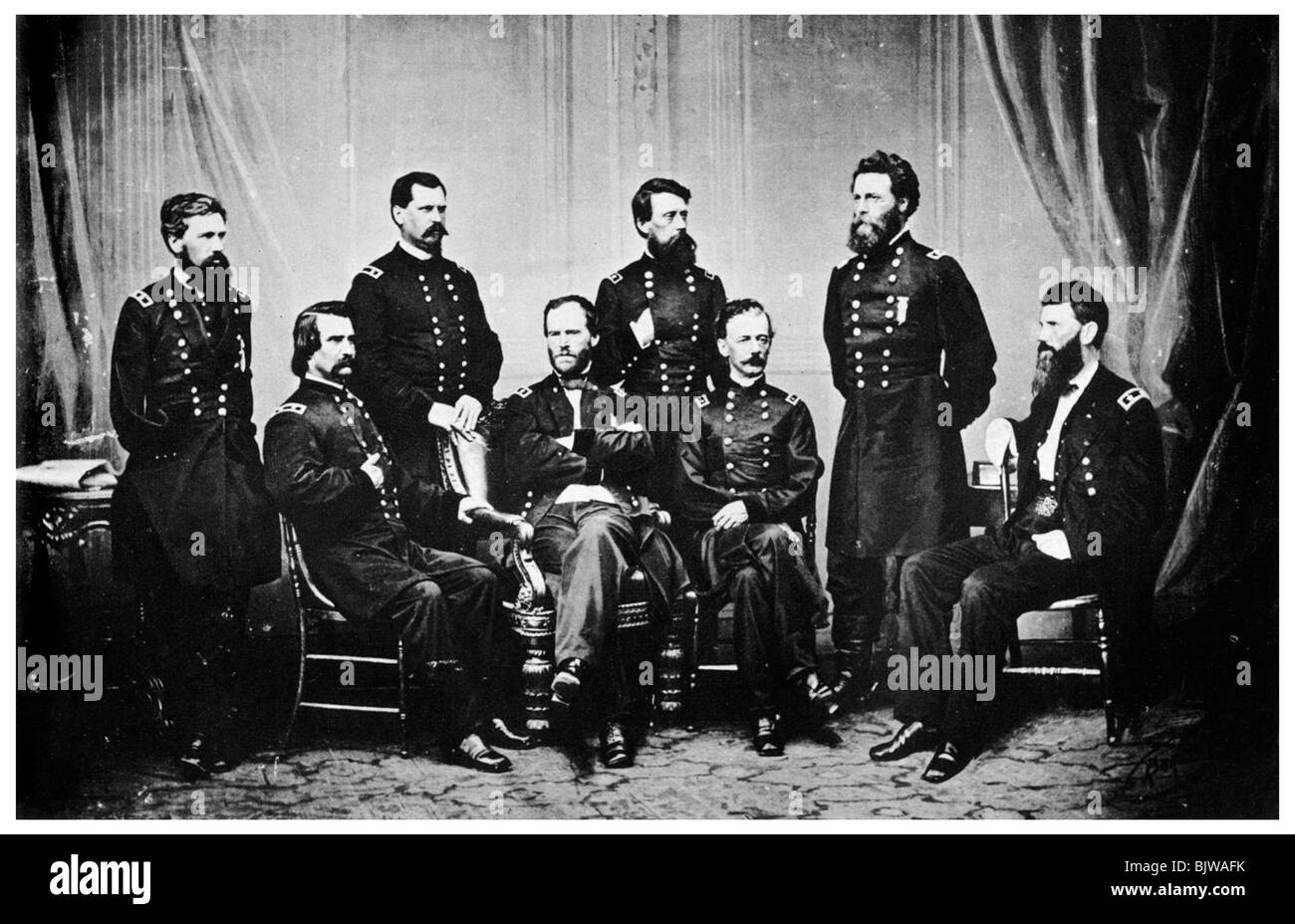 William Tecumseh Sherman and his Generals, American Civil War, 1865 (1955). Artist: Unknown Stock Photo