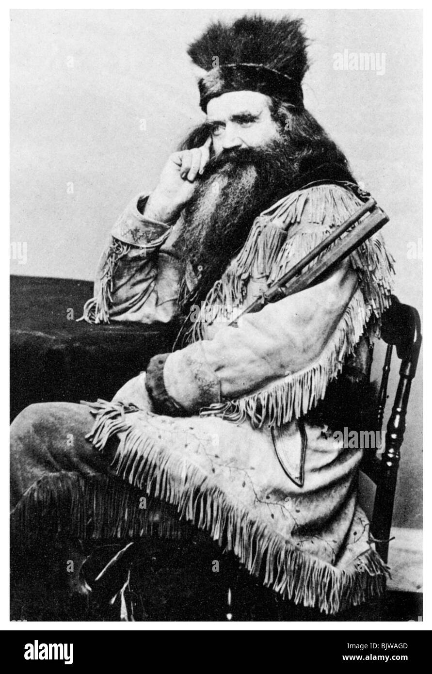 Seth Kinman, American hunter, 1860s (1955). Artist: Unknown Stock Photo