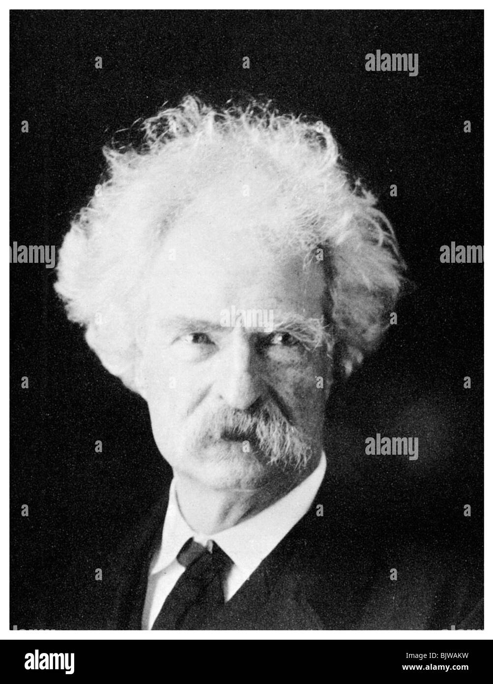 Mark Twain, American novelist, in his later years, c1890s (1955). Artist: Unknown Stock Photo