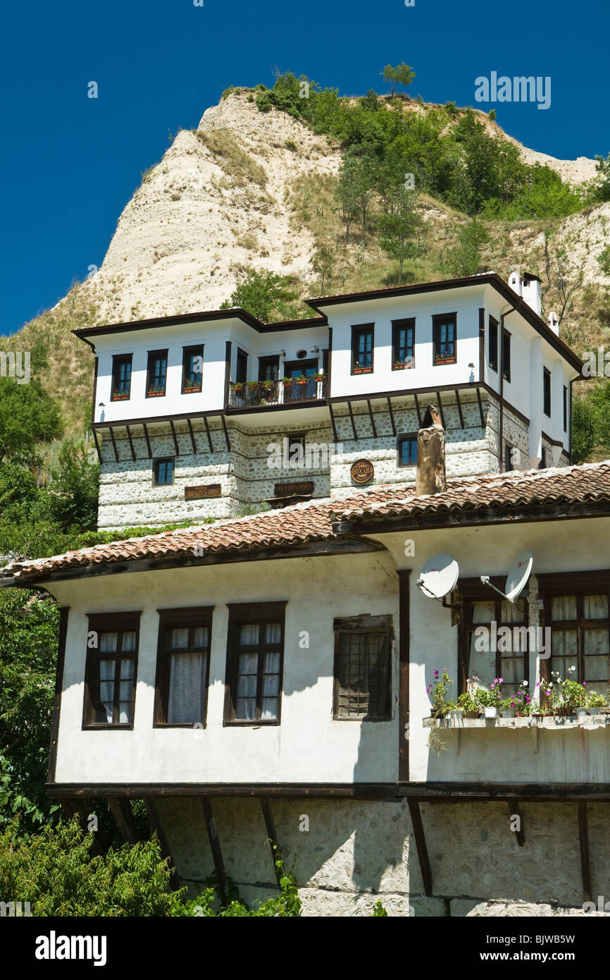 Traditional architecture, old Bulgarian house, town of Melnik, Bulgaria Balkans, Eastern Europe Stock Photo