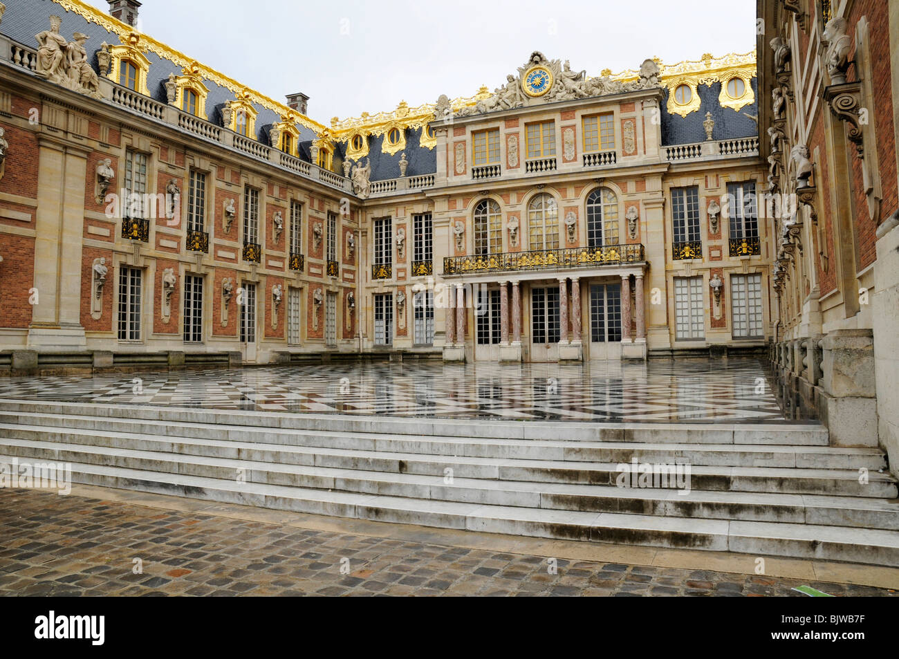 The Marble Courtyard, Palace of Versailles, Paris, France. Stock Photo