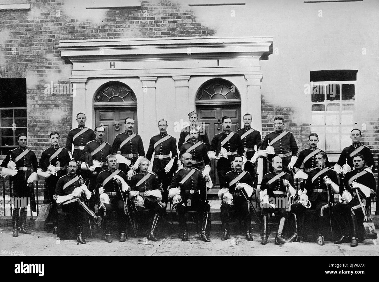 The officers of the 1st Royal Dragoons, Island Bridge Barracks, Dublin, Ireland, 1896.Artist: J Robinson & Son Stock Photo