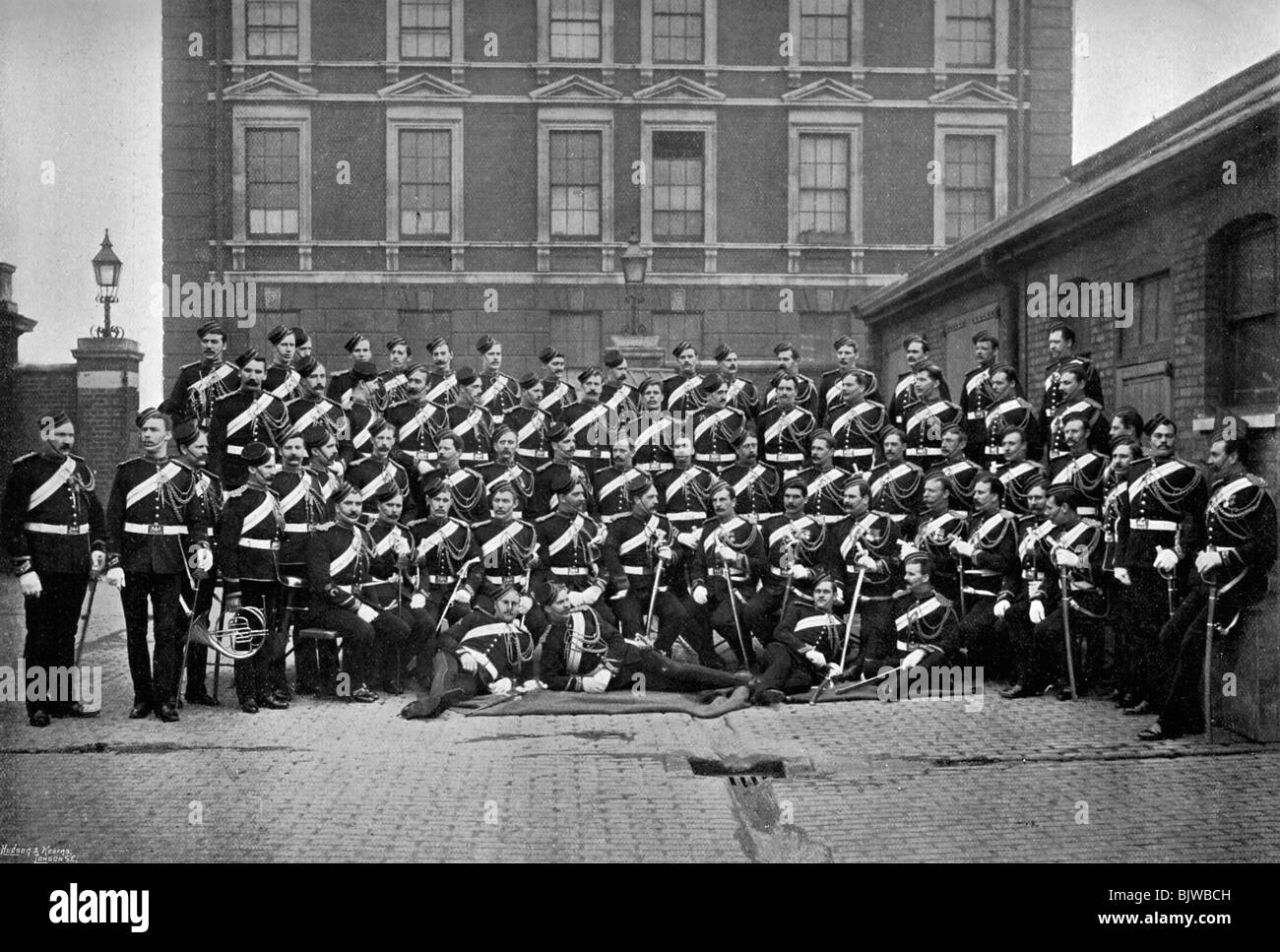 Non-commissioned officers of the 1st Life Guards at Knightsbridge Barracks, London, 1896.Artist: Gregory & Co Stock Photo