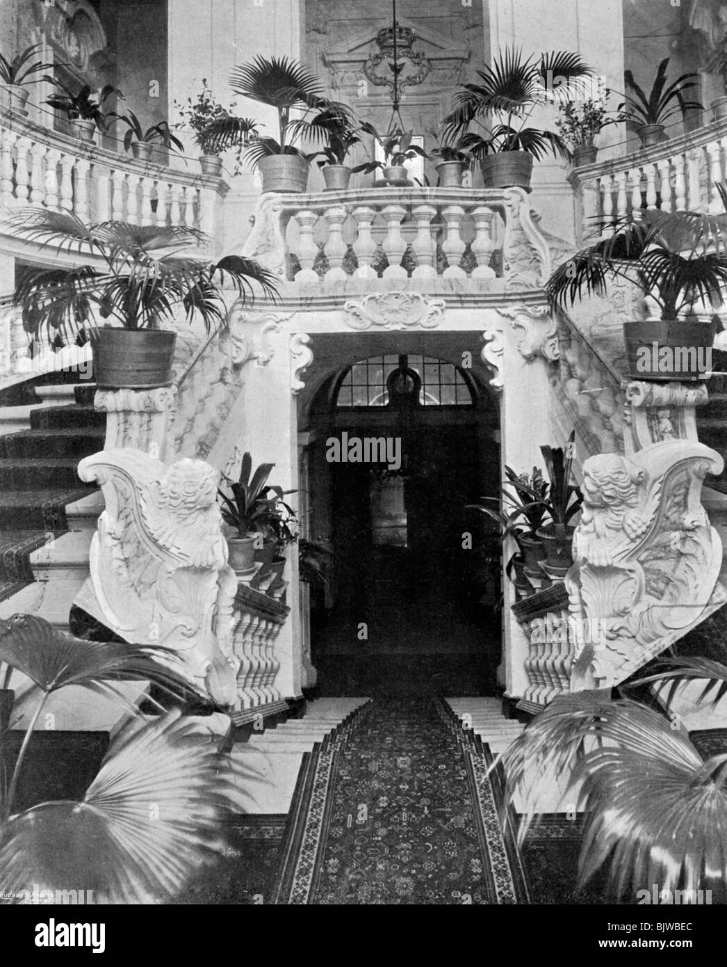 The staircase of Admiralty House, Malta, 1896. Artist Ellis Stock