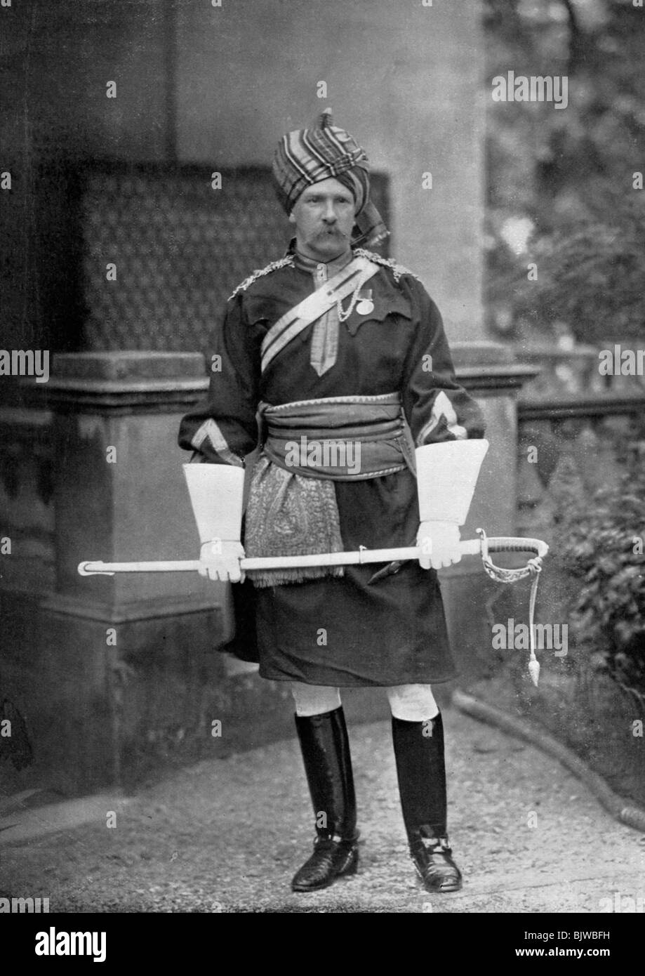 Lieutenant-Colonel GLR Richardson, commander of the 18th Bengal Lancers, 1896.Artist: Gregory & Co Stock Photo