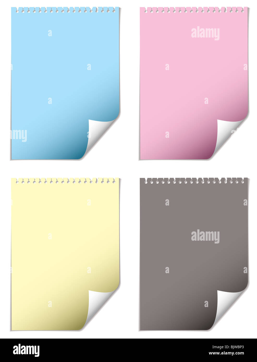 torn paper sheet with whole and cmyk color and drop shadow Stock Photo ...