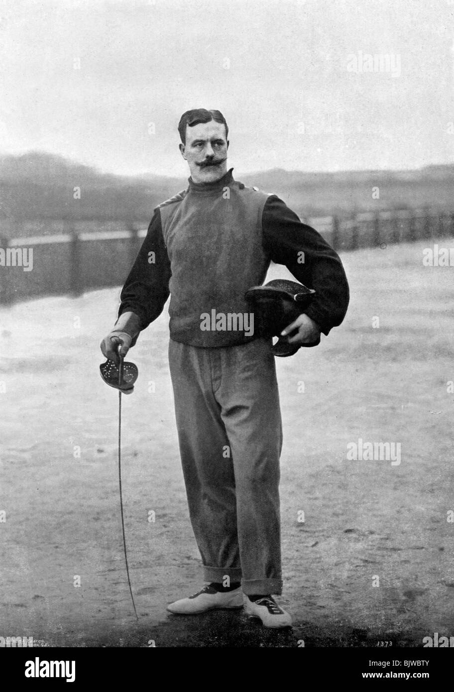 Captain Walter Edgeworth-Johnstone of the Royal Irish Regiment, Aldershot, Hampshire, 1896.Artist: Gregory & Co Stock Photo