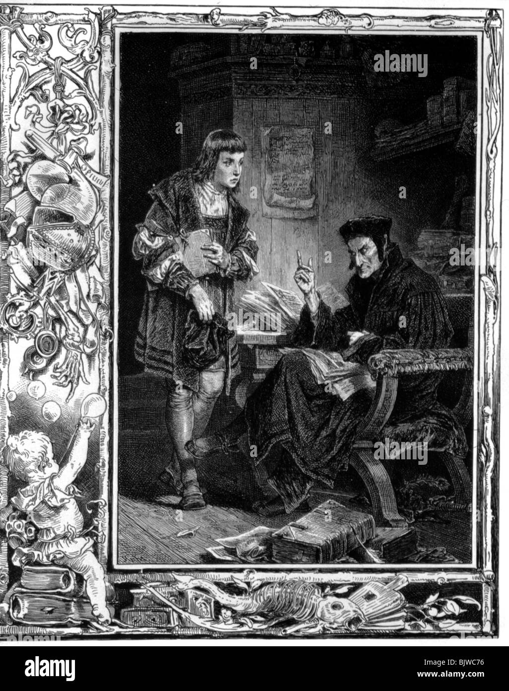 Scene with faust and mephistopheles hires stock photography and images