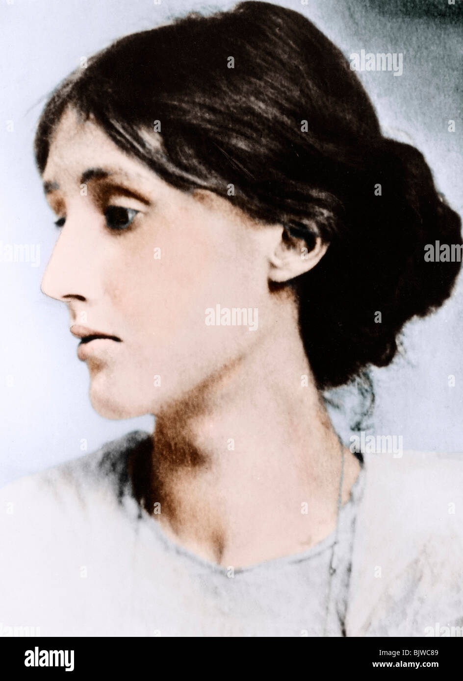 Virginia Woolf, English novelist, essayist and critic, early 20th century. Artist: Unknown Stock Photo