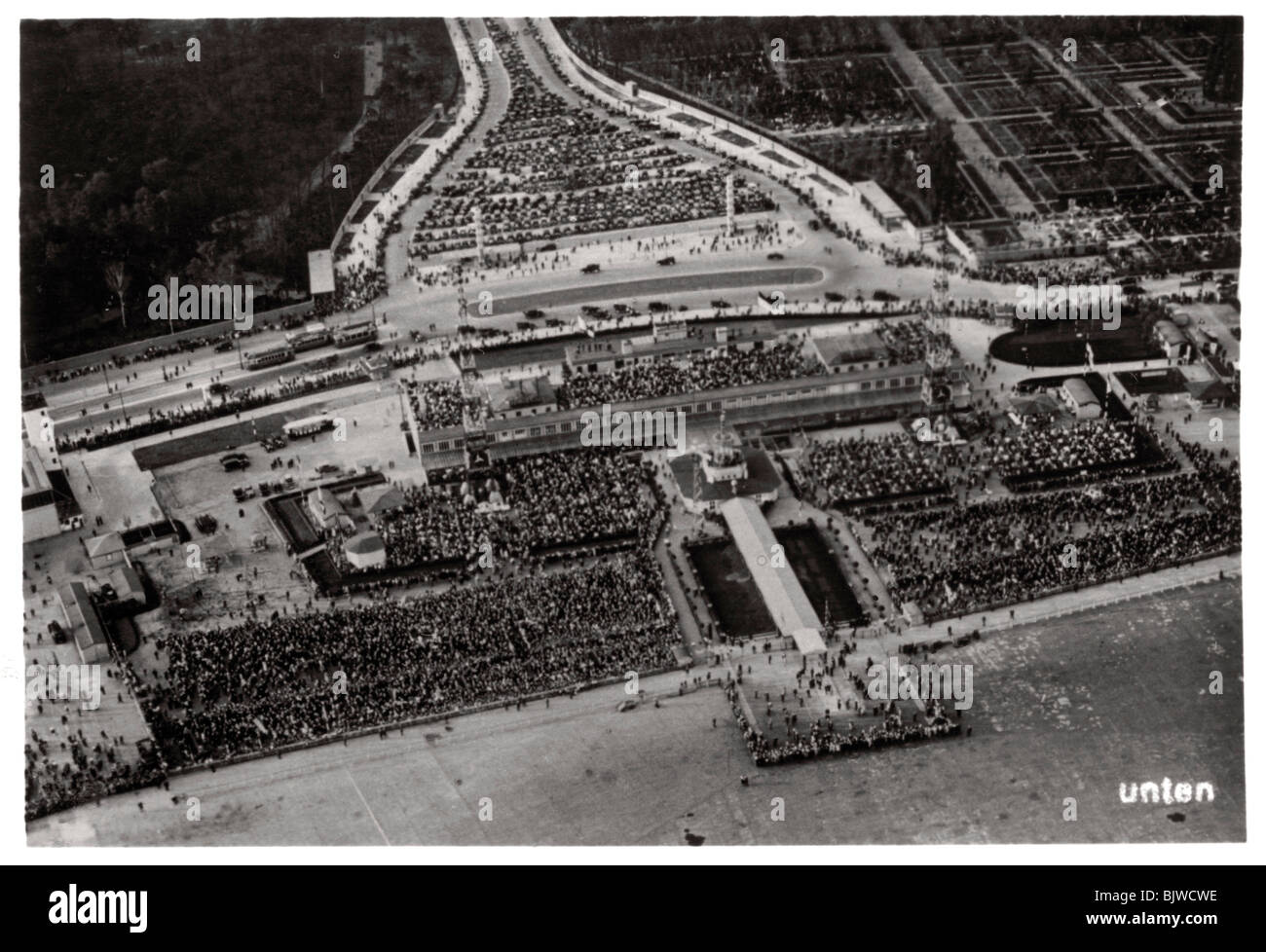 Aerial view of Berlin Tempelhof airport, Germany, from a Zeppelin, c1931 (1933). Artist: Unknown Stock Photo