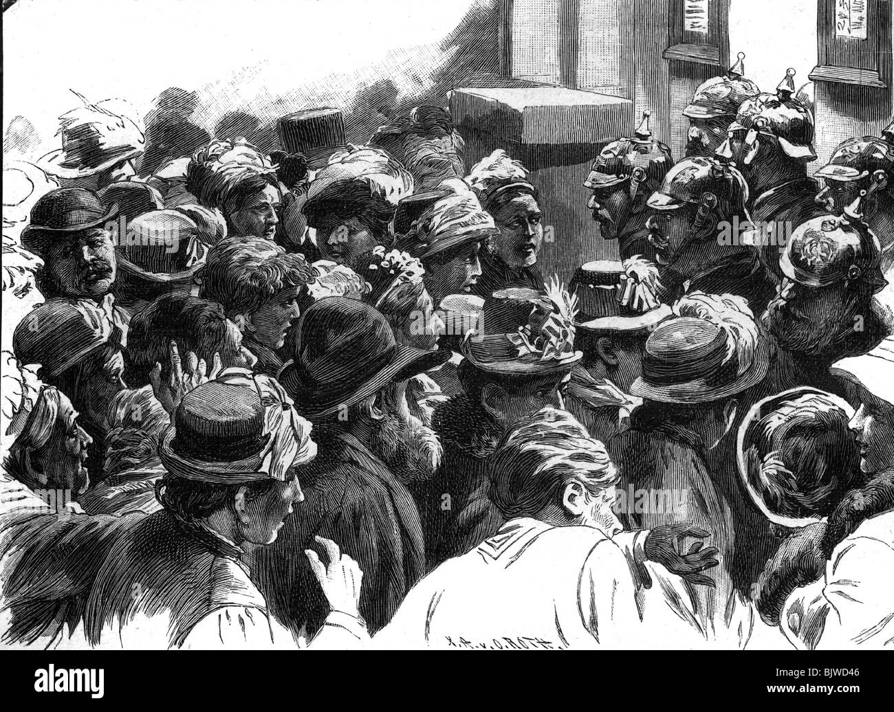 politics, Germany, women's movement, dissolution of the social-democratic association of female worker, Berlin, 17.4.1885, Stock Photo