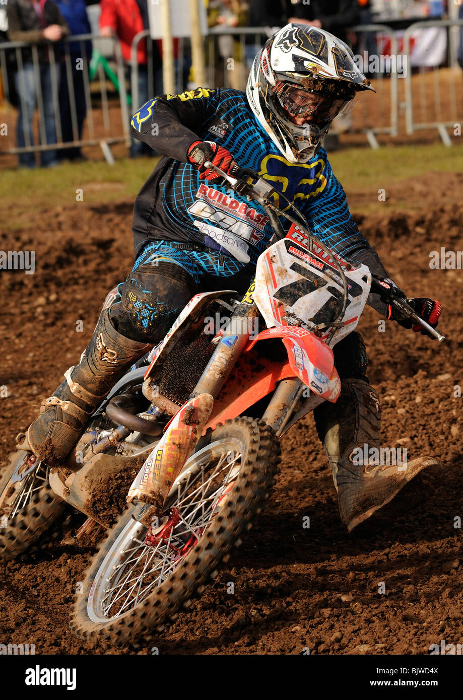 Stephen Sword in action at the 2nd round of the Maxxis British Motocross Champioship at Mallory Park 21st March 2010. Stock Photo