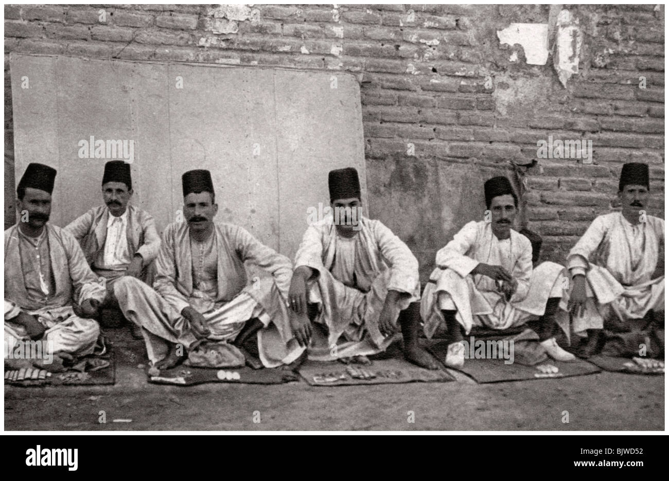 Turkish money changers, Baghdad, Iraq, 1925. Artist: A Kerim Stock Photo