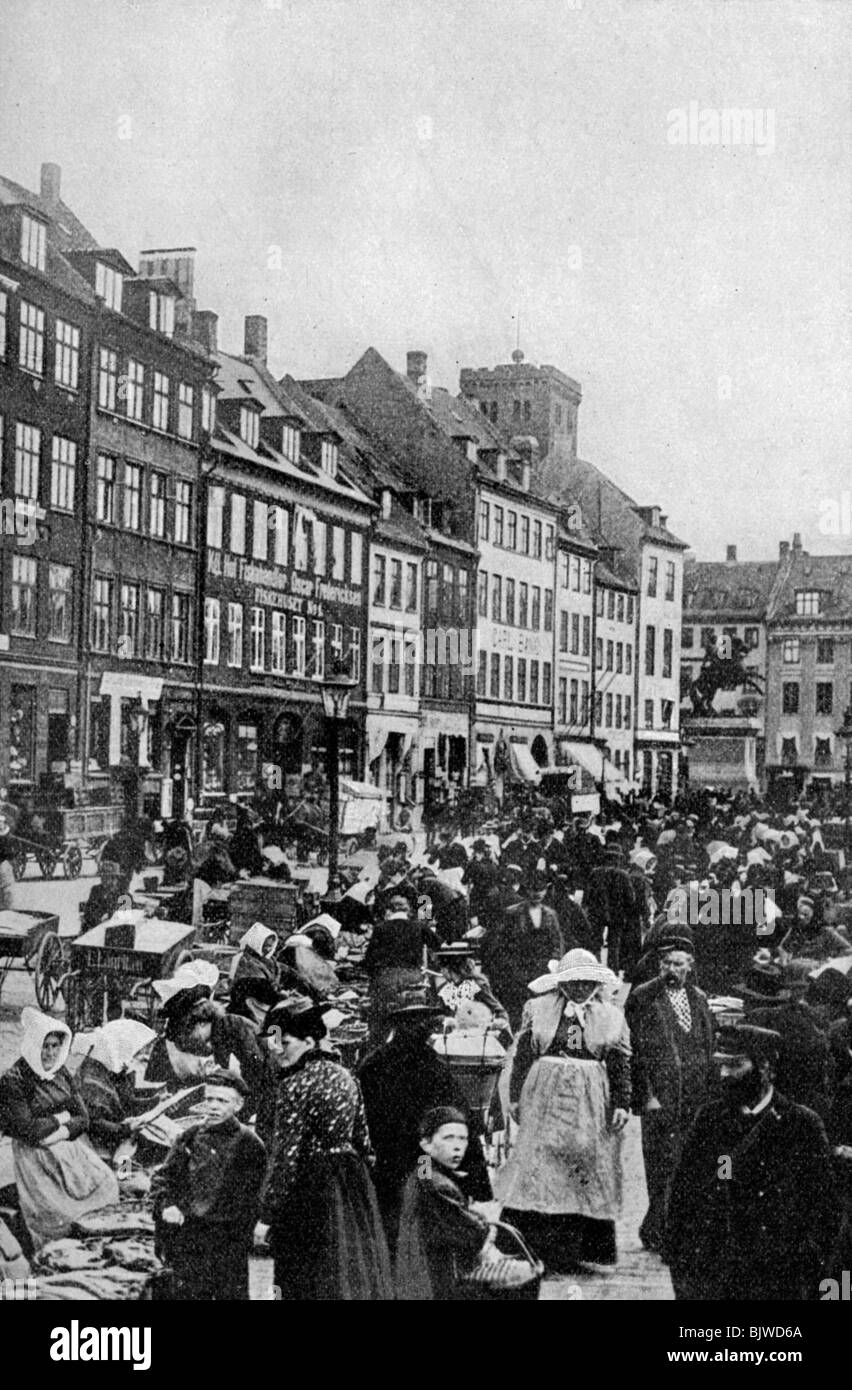 Fish market, Copenhagen, c1922. Artist Unknown Stock Photo Alamy