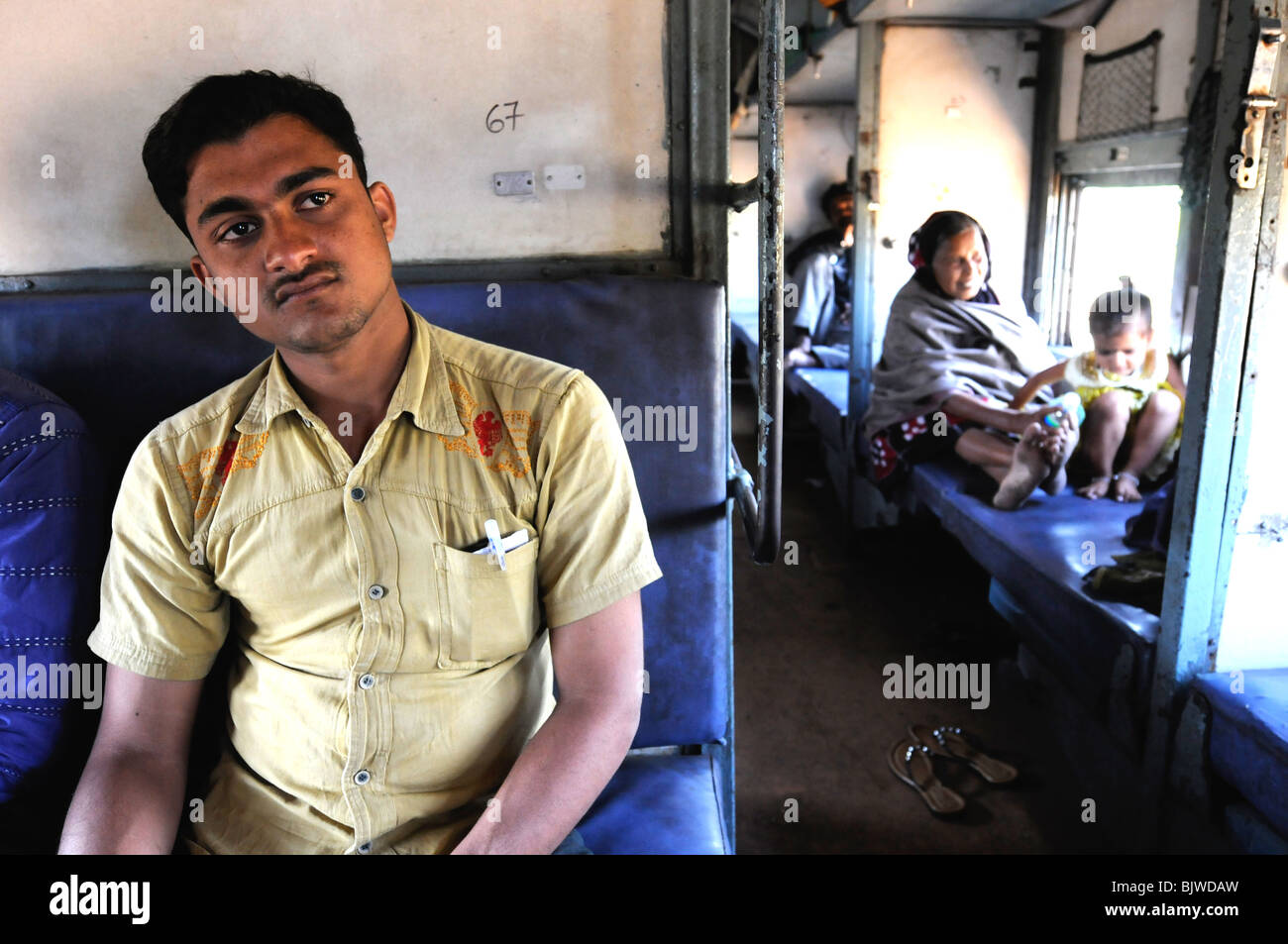 Train travel in India Stock Photo