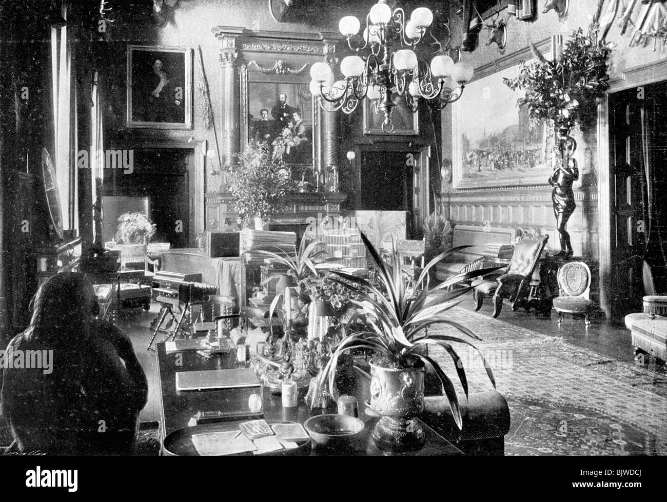 A salon, Sandringham House, Norfolk, 1910. Artist: Unknown Stock Photo