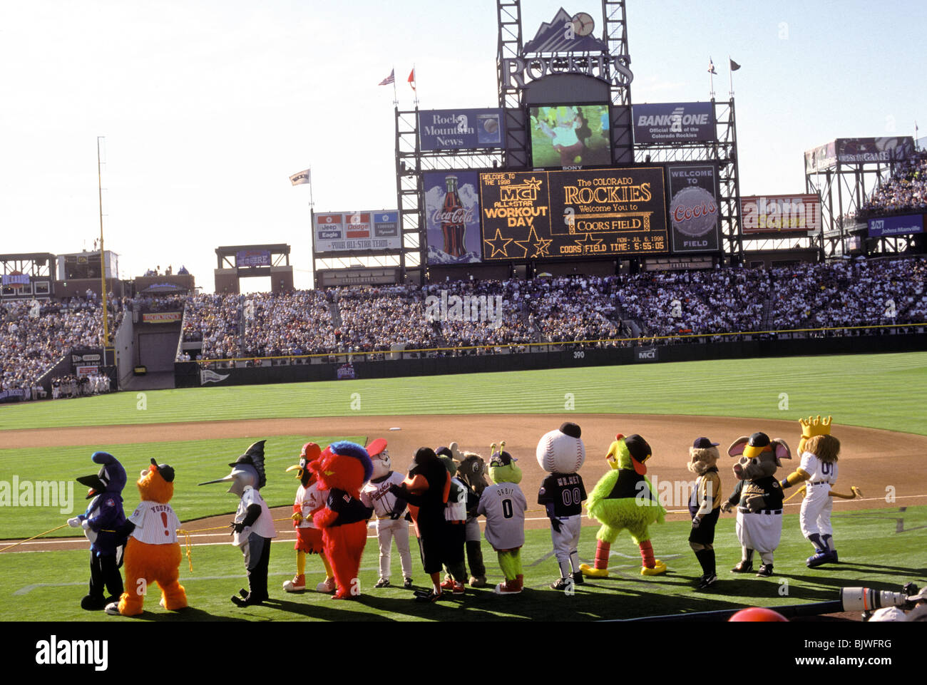 A Major League baseball game in Denver, Colorado. Stock Photo