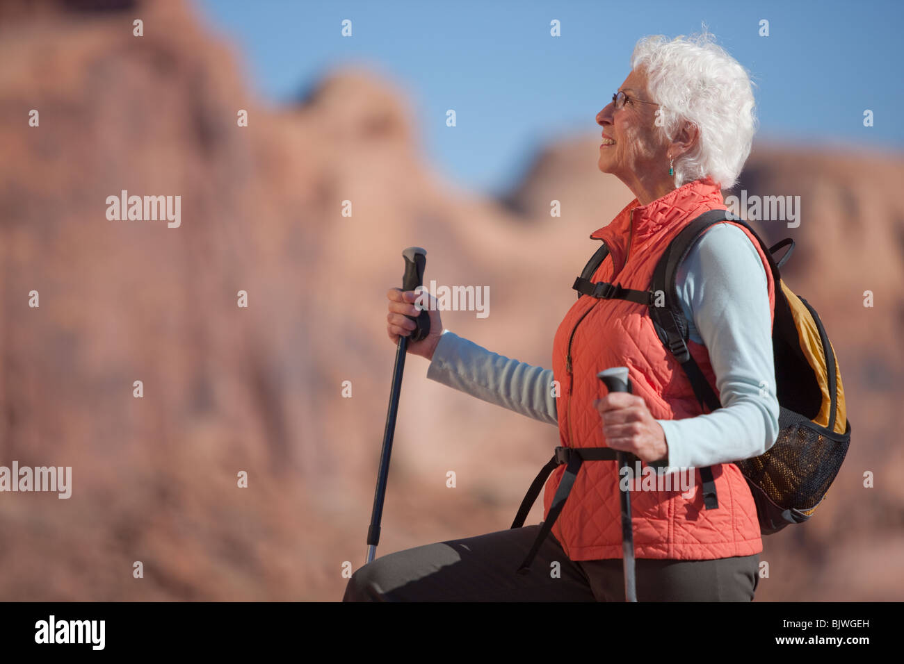 Elderly female hiker hi-res stock photography and images - Alamy