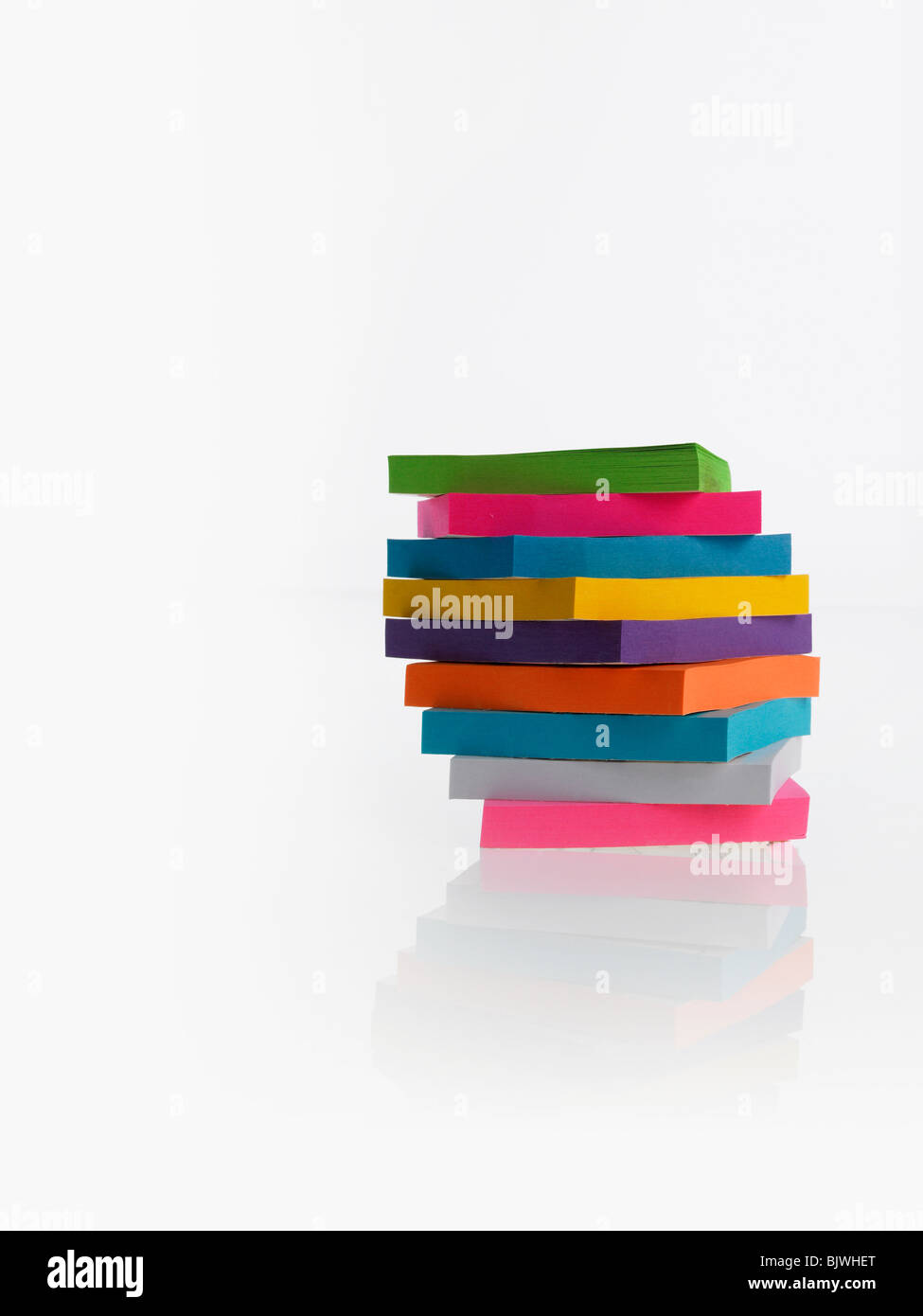 Stack of colorful post-it notes Stock Photo