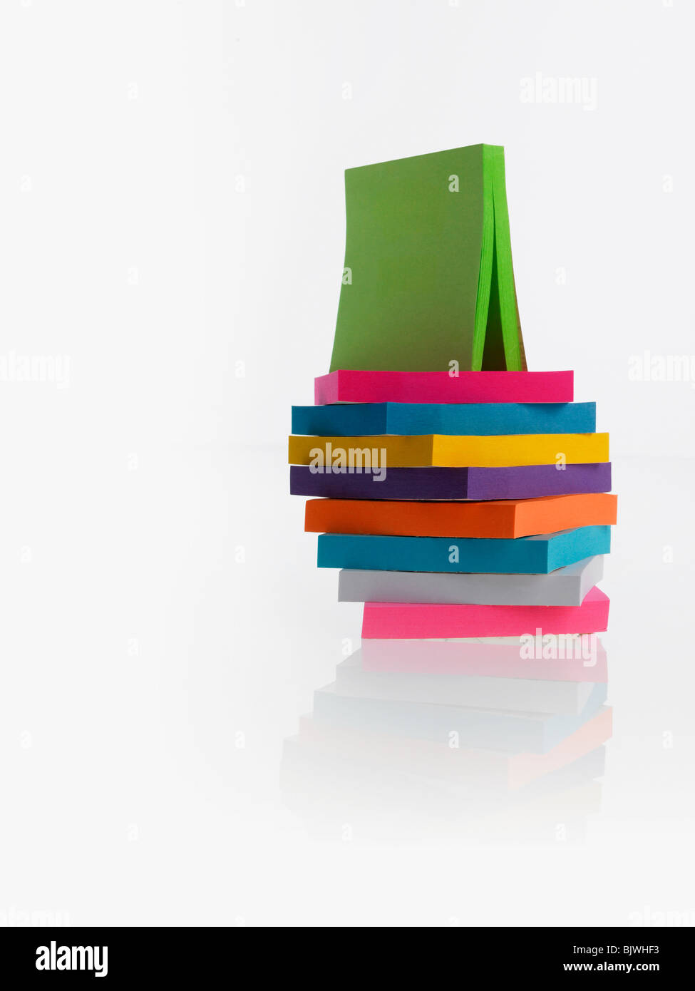 Stack of colorful post-it notes Stock Photo