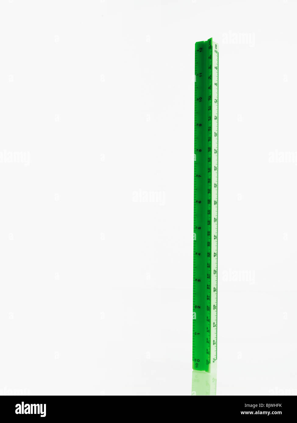 Green ruler Stock Photo