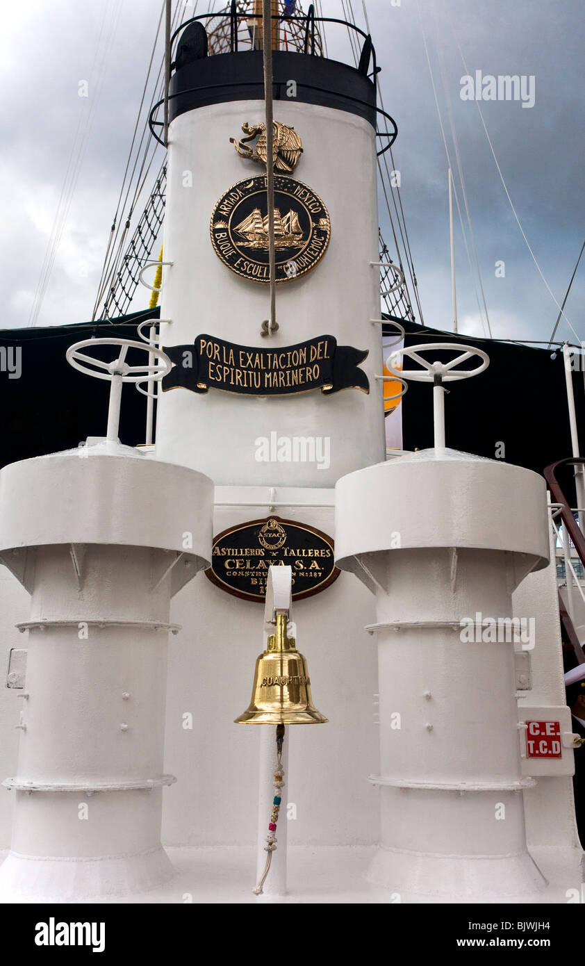 Mexican Tall Ship in Dublin docks Ireland. Stock Photo