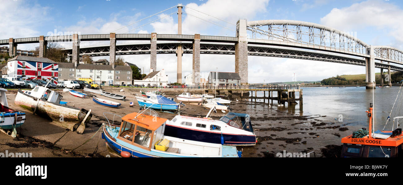 Boats at Saltash Cornwall England UK Stock Photo