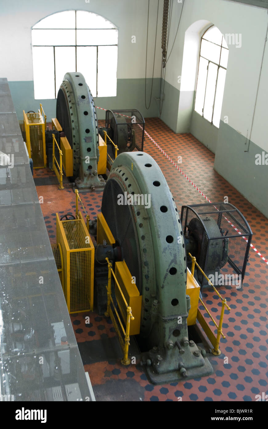 Turbines in the hydroelectric power plant of the linen factory