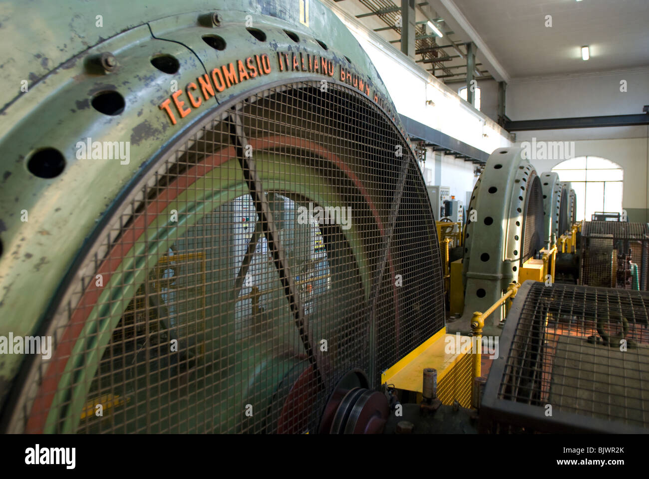 Turbines in the hydroelectric power plant of the linen factory