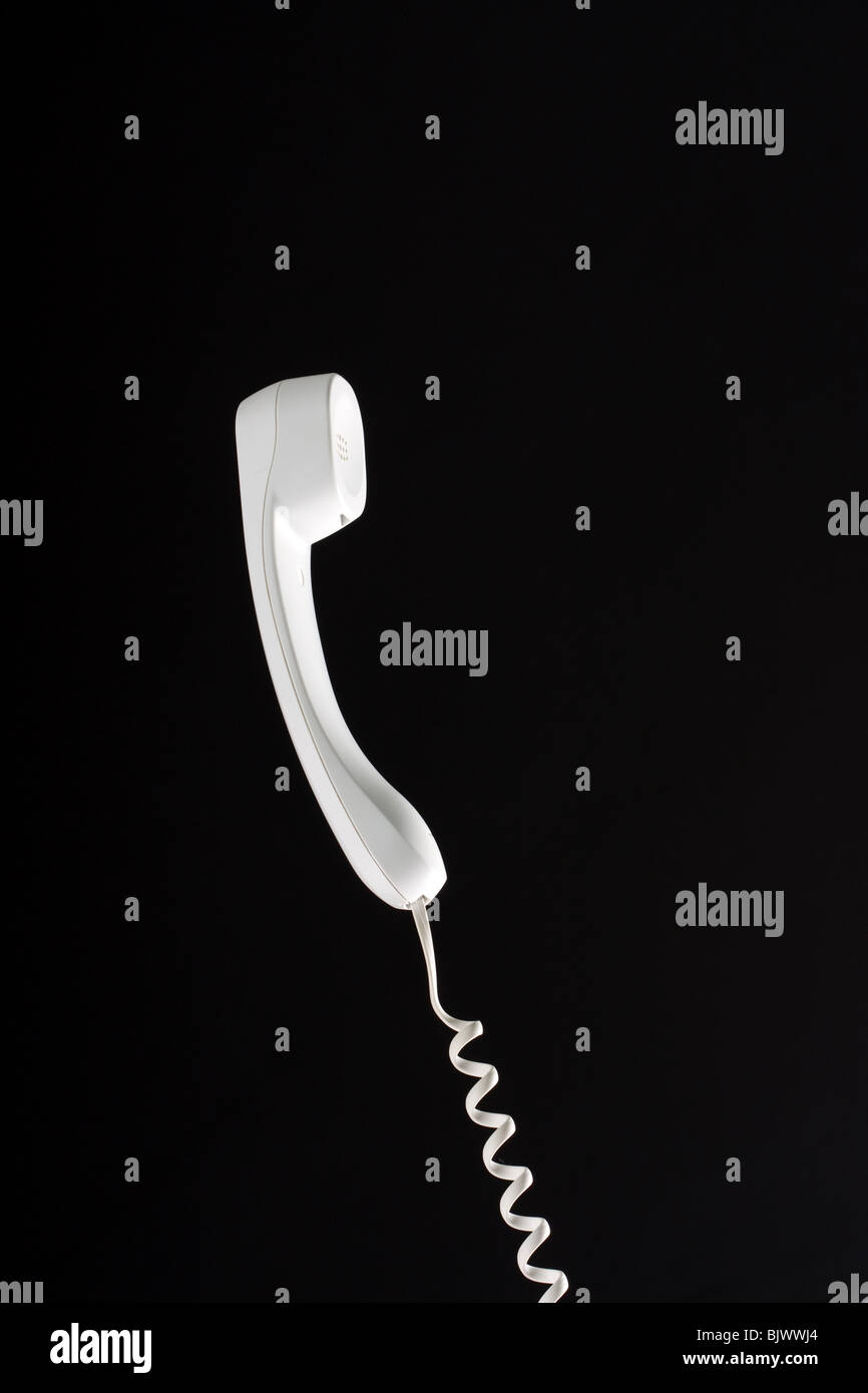 telephone receiver on cord Stock Photo Alamy