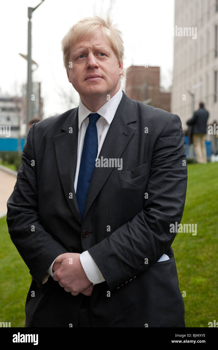 Boris Johnson, Major of London at the presentation of the new Braham street Park. Stock Photo