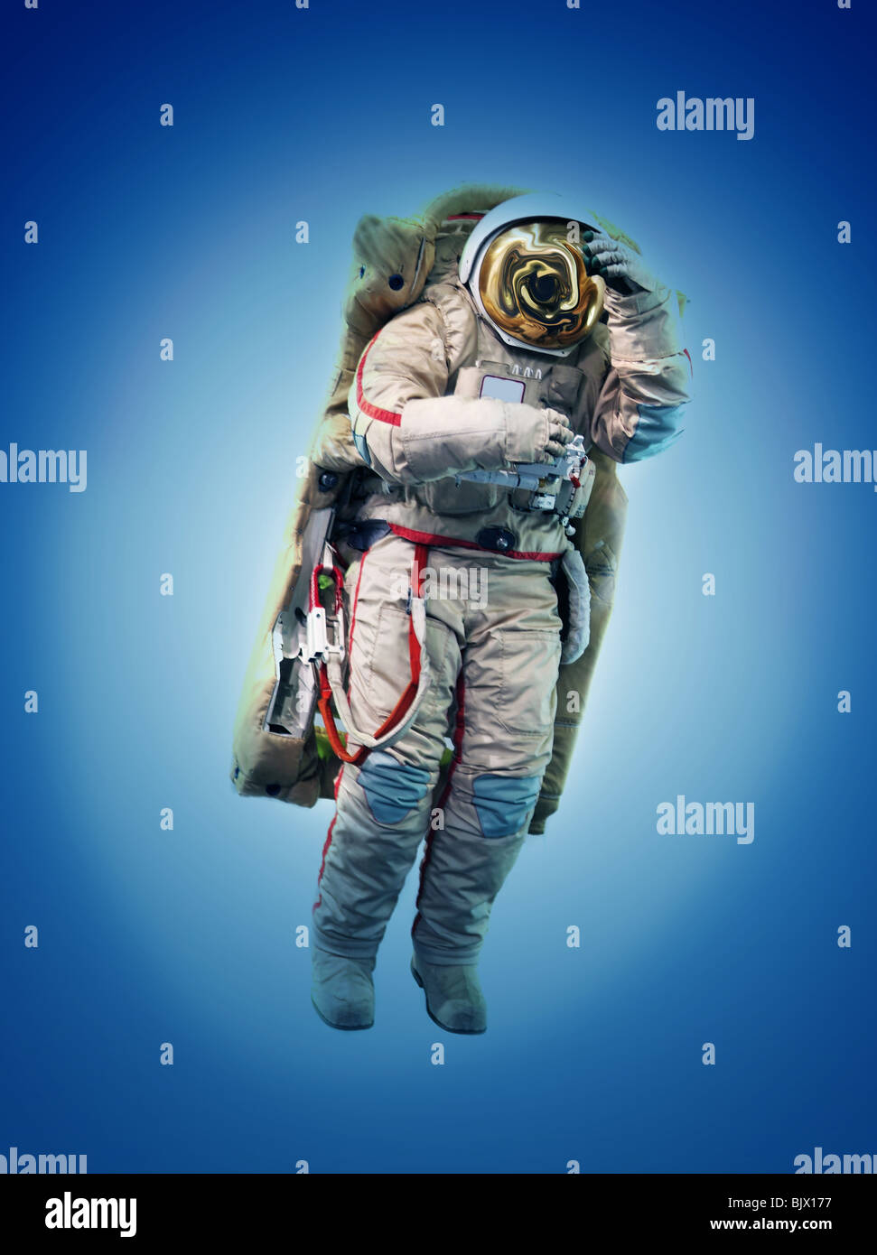 Spaceman in outer space Stock Photo