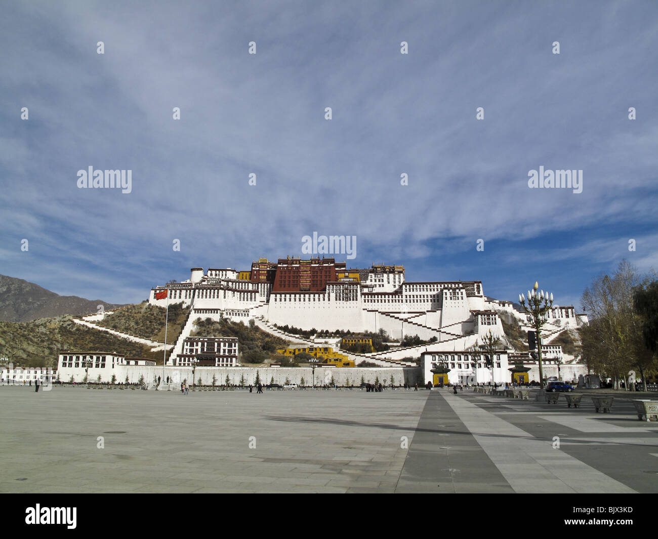 Potala Palace in Lhasa, Tibet as seen from the Peoples Park Square ...