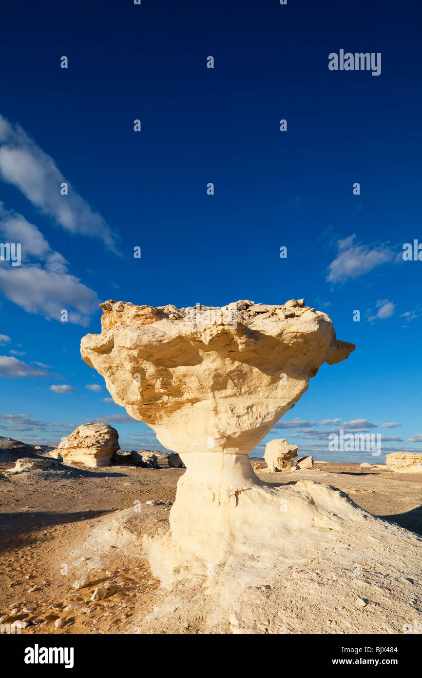 chalk rock formations in the white desert, Farafra oasis, Egypt Stock