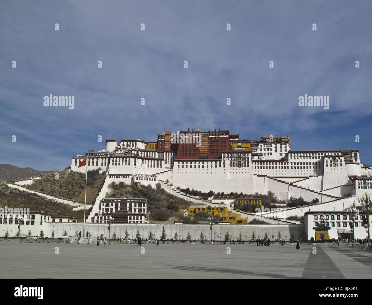 Potala Palace in Lhasa, Tibet as seen from the Peoples Park Square ...