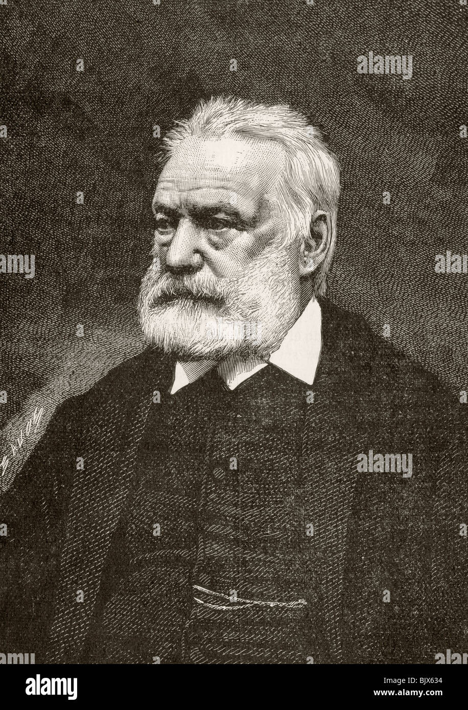 Victor Marie Hugo 1802 - 1885. French poet, novelist and dramatist. Stock Photo