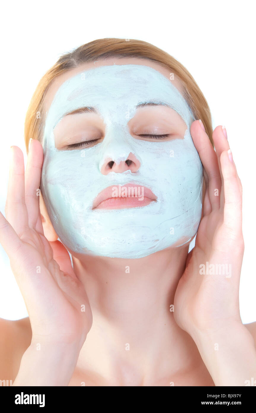 Beautiful woman with beauty mask Stock Photo Alamy
