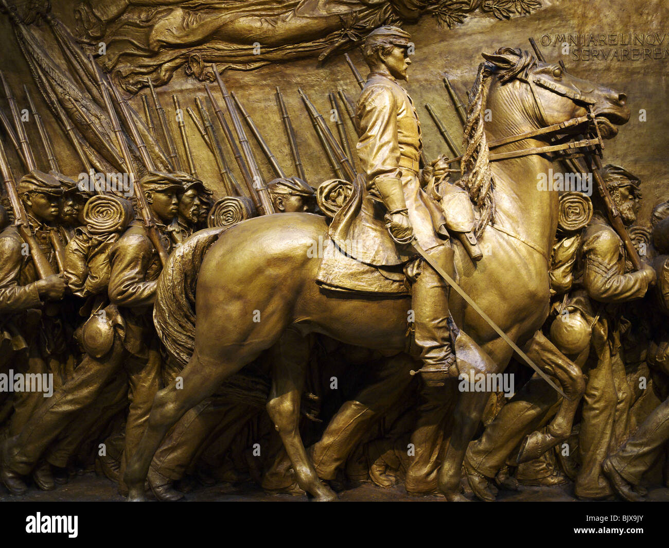 Sculpture 54th Regiment American Civil War Stock Photo