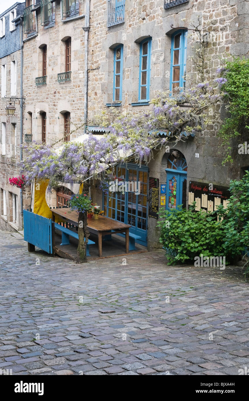 Creperie Dinan Brittany France Stock Photo
