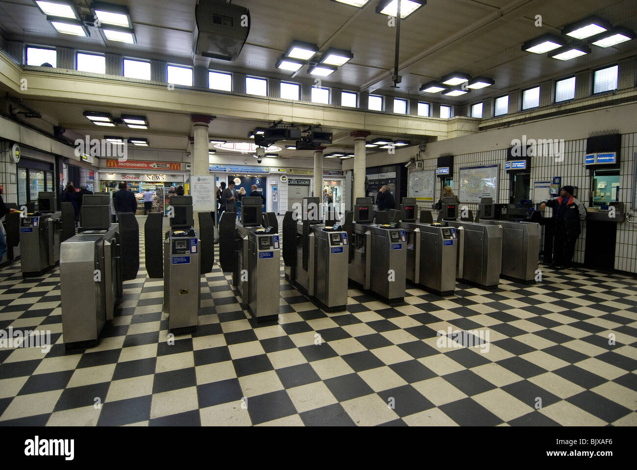 Embankment underground (tube) station, London, England. Stock Photo