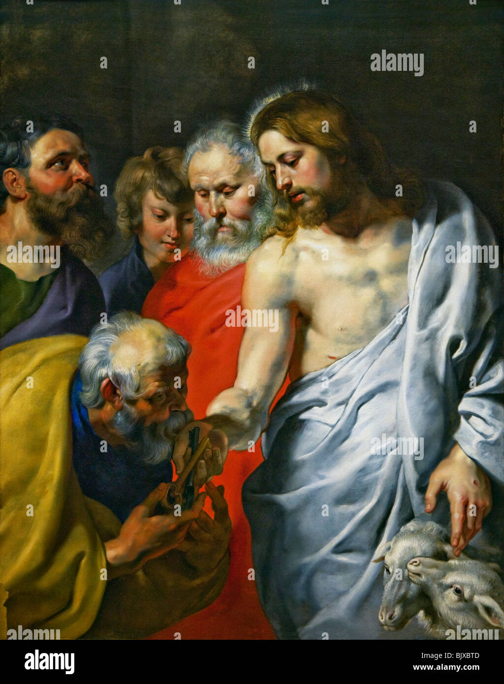 Christ's Charge to Peter painted by Sir Peter Paul Rubens Wallace Collection London England Great Britain United Kingdom UK GB Stock Photo