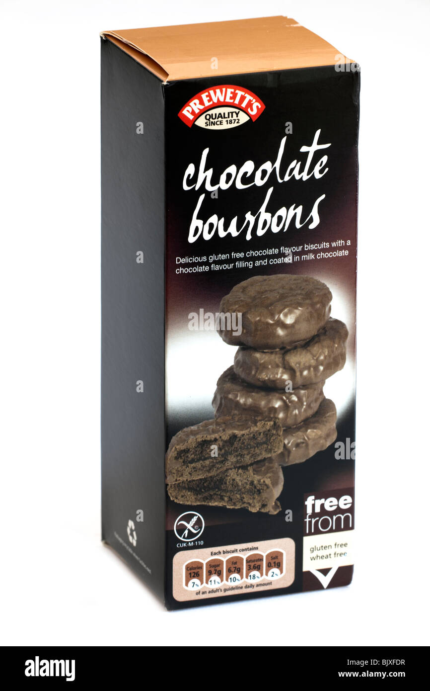 Box of Prewett's chocolate bourbons biscuits Stock Photo