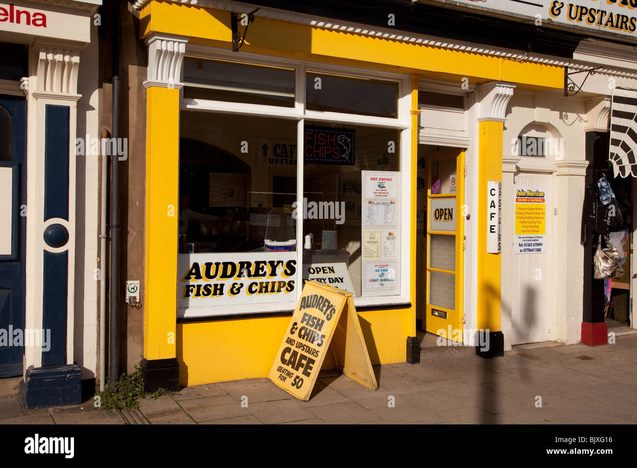 Audrey's fish and chip shop in Bridlington, a famous, award winning