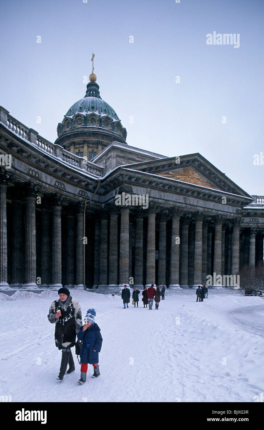 Russia,St Petersburg,Kazan Cathedral of Our Lady,winter,snow Stock Photo