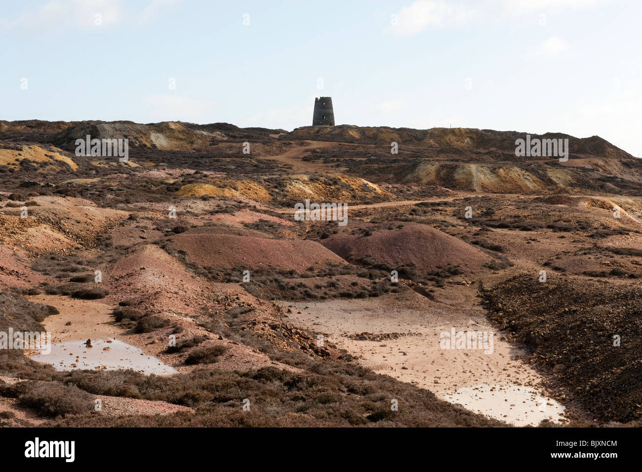 Parys Mountain copper mine workings Anglesey North Wales UK Stock Photo