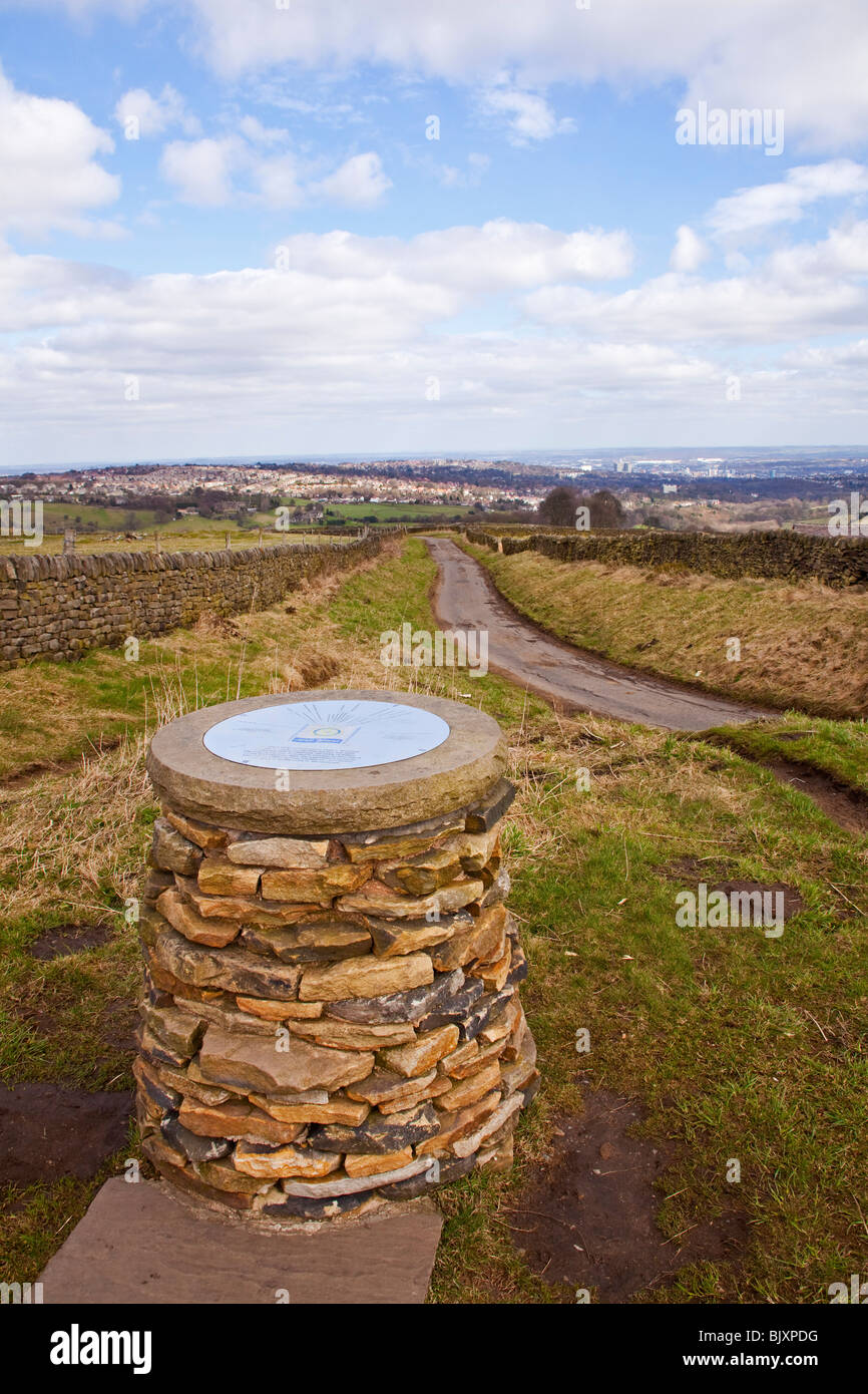 a direction marker table erected by the rotary club sheffield south england  UK Stock Photo - Alamy