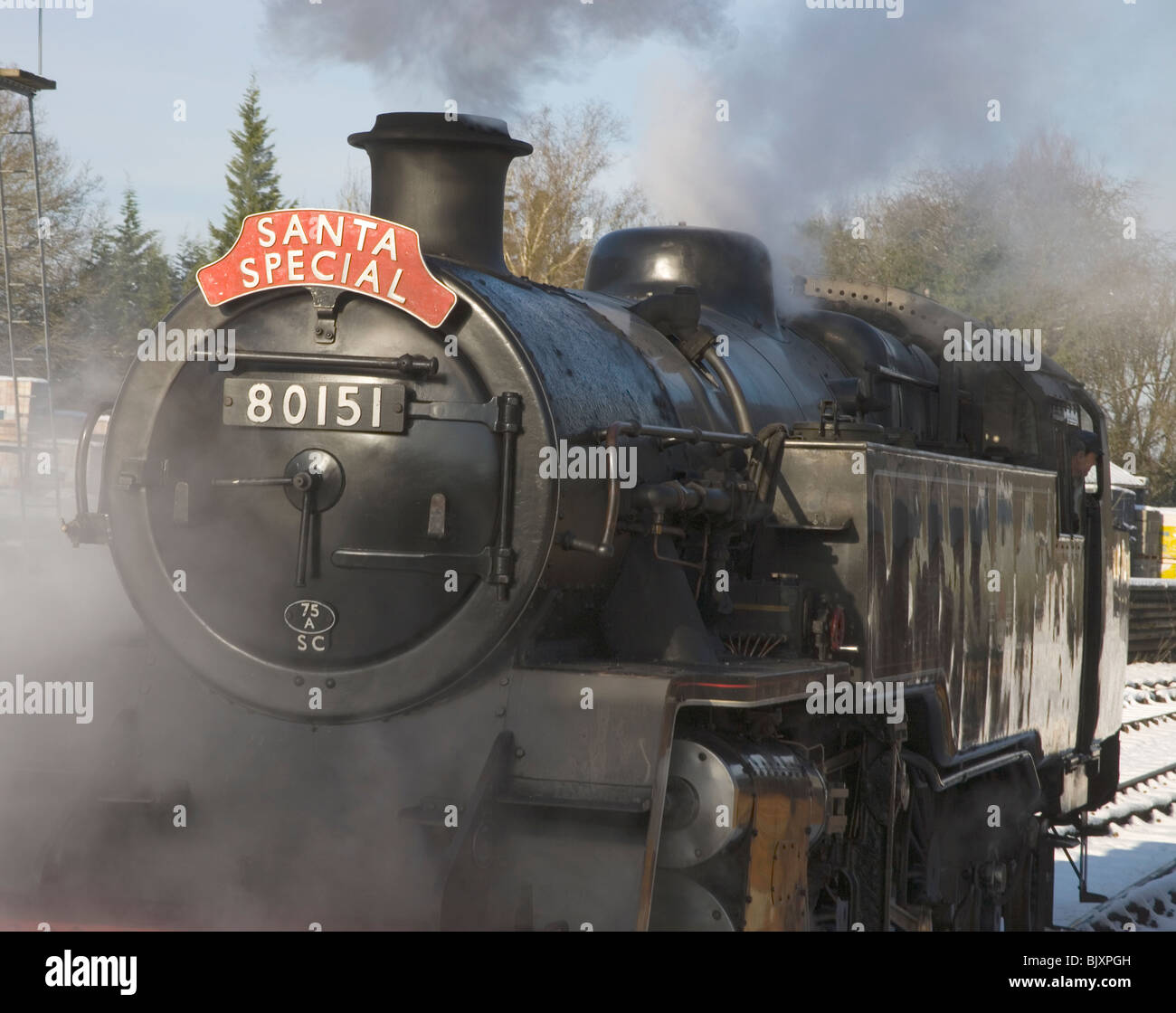 winter at the bluebell railway in east sussex Stock Photo