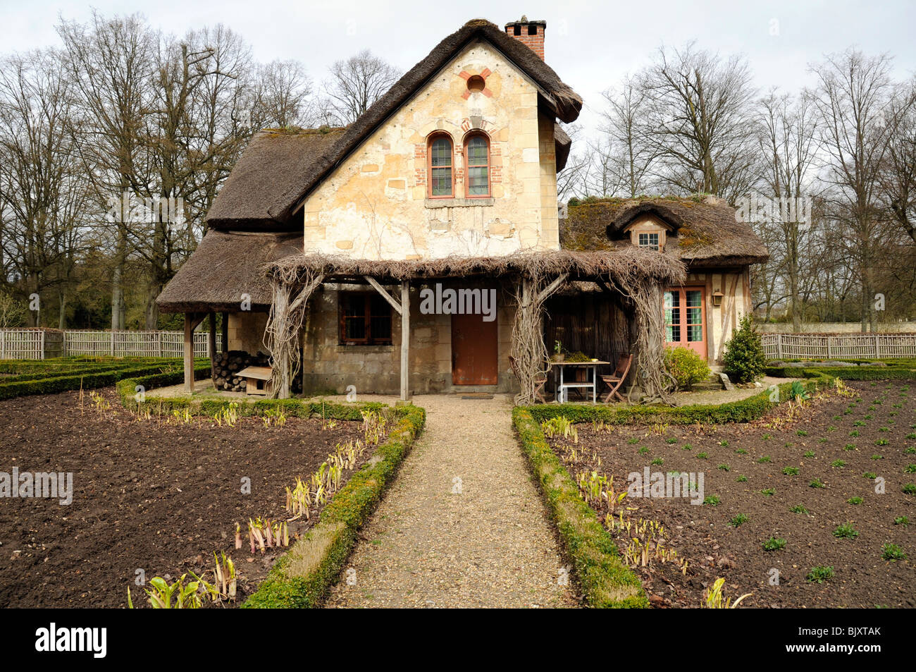 The Guards' House, The Queen's Hamlet, Palace of Versailles, Paris, France Stock Photo