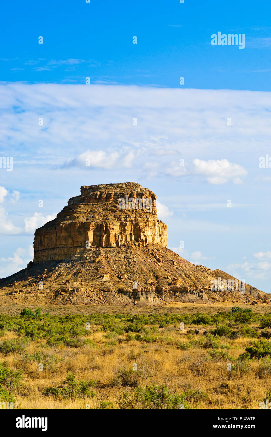 A sandstone butte in Chaco Culture National Historical Park New Mexico. Stock Photo